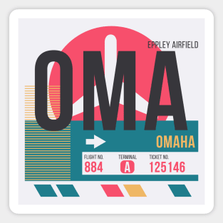 Omaha (OMA) Airport // Sunset Baggage Tag Magnet